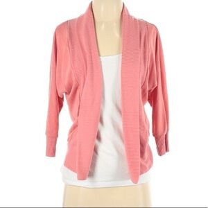 Ginger G Coral Knit Open Cardigan 3/4 Sleeve small woman’s